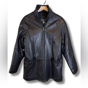Relativity Black Leather Jacket - Size Small